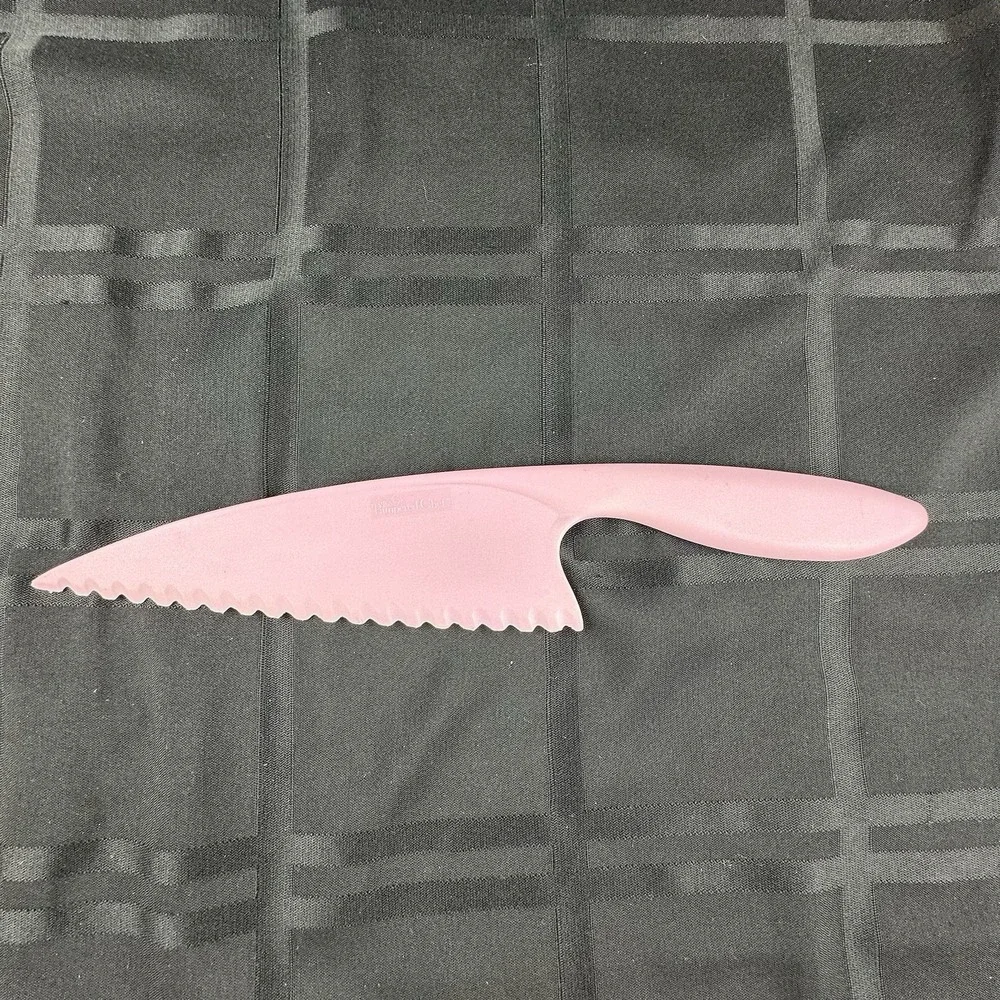PAMPERED CHEF PINK NYLON KNIFE # 4462 Serrated NoBrown Lettuce Cookware Safe 12